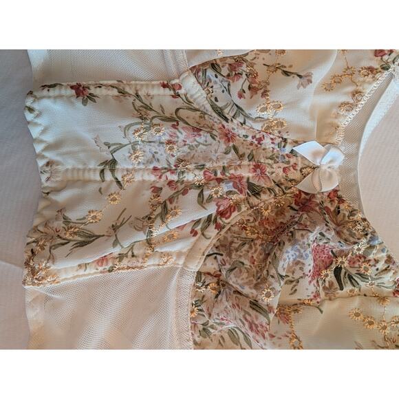 Women's Floral Puff Sleeve Fairy Festival Corset Top Size S Peasant‎ - Picture 2 of 8